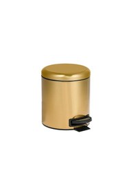 Resim Metal Gold Renkli Pedallı Ofis Banyo Wc Çöp Kovası 5 Lt İç Kovalı Altın 