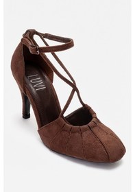 Resim Luvishoes Elıza Kahverengi Süet Kadın Topuklu Ayakkabı Kahverengi 