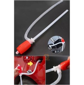 Resim Skygo Benzin Yağ Mazot Sıvı Yakıt Pompası Yarı Manual Taşınabilir Araç Manuel El Sifon Pompası Seti 