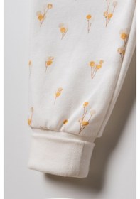 Resim Magu Unisex Bebek Pamuklu Ekru Ayıcık Baskılı Hırka Pantolon Takım - Desenli Alt Parçalı Çok Renkli 