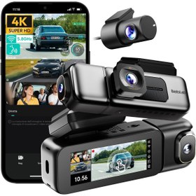 Resim E&D Collection Botslab Ses Kontrolü, 3,18 inç Dokunmatik Ekran, 2160P + 1080P + 1080P Ön ve Arka İç Döngü Kaydı, 5, 