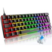 Resim T60 Kırmızı Switch Mekanik Siyah Rgb Klavye Kablolu Gaming Oyuncu Klavyesi T60 Mini Q Klavye Uyumlu 