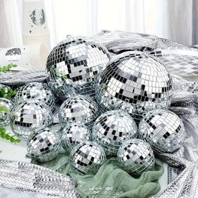Resim Çok Yönlü Ayna Kaplama Disco Topları - Parti Süslemeleri, Düğünler ve Ev Aksesuarları için Mükemmel - Yaratıcı Kullanım için Çeşitli Boyutlar, Etkinlik Aksesuarları | Canlı Dekor | Yansıtıcı Yüzey 