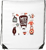 Resim DIYthinker Kadın boz ayı Matreshkas rusya kültür illüstrasyon İpli sırt çantası ince çizgiler alışveriş yaratıcı çanta omuz Environ Tal Polyester çanta, Çok renkli, One Size, sırt çantası 