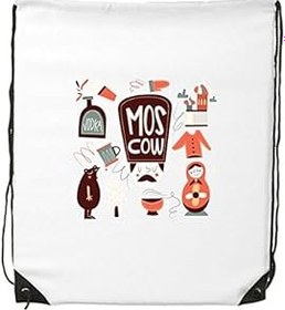Resim DIYthinker Kadın boz ayı Matreshkas rusya kültür illüstrasyon İpli sırt çantası ince çizgiler alışveriş yaratıcı çanta omuz Environ Tal Polyester çanta, Çok renkli, One Size, sırt çantası 