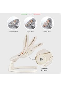 Resim Elele Dormire 2 Elektrikli Otomatik Sallanan Kademeli Ana Kucağı Bej 