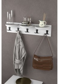 Resim Askılık Duvar Elbise Askılığı Portmanto Beyaz 80 Cm Beyaz 