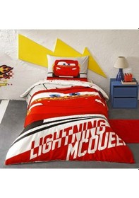 Resim Taç Lisanslı Disney Cars Lightning Tek Kişilik Nevresim Takımı Görsel 