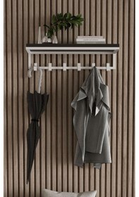 Resim Aju Portmanto Duvar Askısı 6 Kanca Geniş Askılık Elbise Palto Şemsiye Askısı Banyo Mutfak Ev Askılıkk Beyaz 