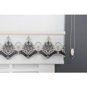 Resim Blind-x Gri Çift Mekanizmalı Kadife Yasemin Nakışlı Tül Stor Perde Dayanıklı Alüminyum Kasa 