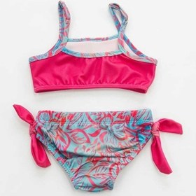 Resim Beniizle Yaprak Desenli Kız Çocuk Bikini Takımı Nar Çiçeği 