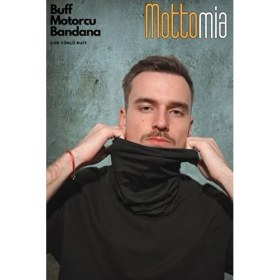 Resim Yazlık Siyah Buff Renk Düz Klasik Unisex Viskon Premium Kalite Buff (Baf) Boyunluk Motorcu Bandana 