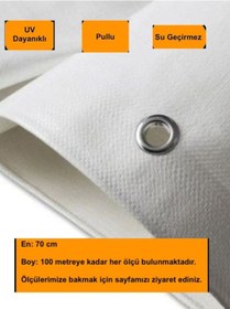 Resim 0.7x93 Metre Beyaz Balkon Örtüsü Branda. Balkon Çadır Bezi. Seperatörü. Uv Katkılı 