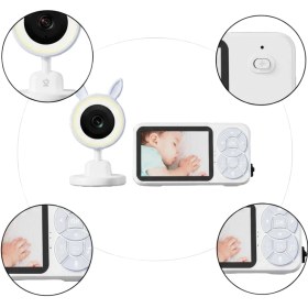 Resim Aylina Mey Ithalat® Gece Görüşlü Bebek Telsizi Besleme Hatırlatıcılı LCD Ekran 
