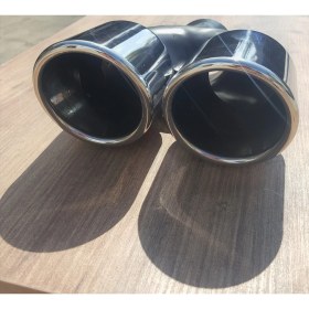 Resim Egzozcum 90 Lık Çiftli Krom Önü Kesik Eşit 