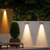 Resim 4 adet 1-4 LED Mini Güneş Duvar Lambası, Işık Sensörü ile Otomatik Açma/Kapama, Güneşten Doğru Şafak, Cilalı Bitiş ve Nikel Pil, - Bahçe, Çit, Duvar, Garaj için Yarı-Flush Montaj 