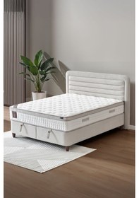 Resim Cennet Yatak Janett 3 Lü Çift Kişilik Yatak Seti Yatak Baza Başlık Sade Ve Şık 180 x 200 