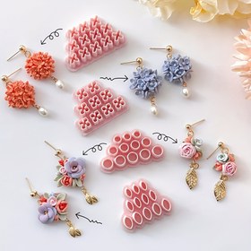 Resim 4 Adet Mini Çiçek Yaprağı Yaprak Polimer Kil Kesici Kalıplar - PLA Plastik Yeniden Kullanılabilir Takı Yapım Araçları ile Kalp, Yıldız, Çiçek ve Yaprak Şekilleri Küpe, Kolye Ucu, Süsler için (Pembe) | Yaratıcı Tasarım Araçları | Pürüzsüz Yüzeyli Kalıplar, Takı Yapımı Malzemeleri 