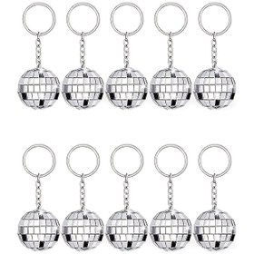 Resim 10/20 adet 3cm/1.18 inç Gümüş Disco Yansıtıcı Mozaik Ayna Topu Anahtarlık Noel Ağacı Süsü Dış Mekan Kadın Çantası Süsü Fermuar Süsü Aktivite Temalı Parti Süsü 