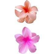 Resim 2 Adet Pembe ve Somon Lotus Saç Tokası Seti, Şık ve Kullanışlı Tasarım 