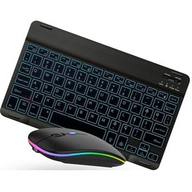 Resim Büro Ev Ofis Bilgisayarı İçin Siyah Rgb Işıklı Klavye Mouse Seti Diğer 