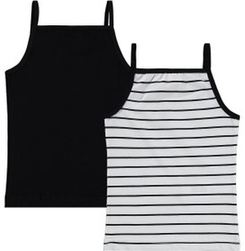 Resim Civil Girls Çizgili 2-10 Yaş Kız Çocuk 2'li Atlet - Standart / 10-11 Yaş 