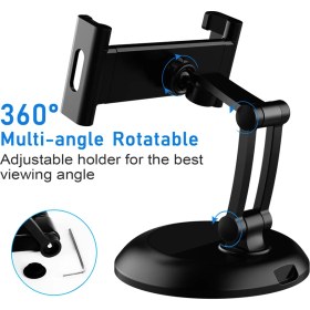 Resim CoverZone Folding Multi-Angle Ayarlanabilir Tutucu Max 10,2inch Masaüstü Tablet Telefon Standı Siyah 