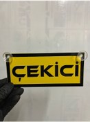 Resim Sarı Renk Üzeri Siyah Renk Çekici Yazılı Vantuzlu Cam Süsü 