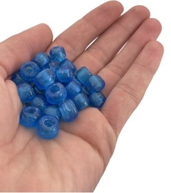 Resim Selvi Konsept Silindir Kuzu Cam Boncuk Çanak Mavi 10 Mm 50 Adet 