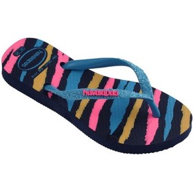 Resim Kids Slim Glitter Trendy Navy Blue/turquoise Çocuk Terlik 4146976-1327-2159 Lacivert 