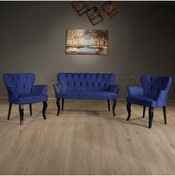Resim Armens Life Paris Cafe Otel Balkon Çay Seti 2+1+1 Koltuk Takımı Siyah Ayak kollu-tkm-syh 