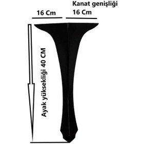 Resim Mobilya Masa Sehpa Ayağı Puf Lükens Siyah Plastik Sehpa Ayağı 40x16x16 Cm 4 Adet 