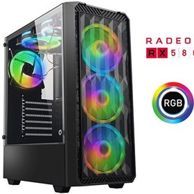 Resim Xaser XSR752 i5-4570 16 GB 256 GB M.2 NVMe SSD 8 GB RX580 24" Free Dos Masaüstü Oyuncu Bilgisayarı 