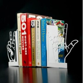 Resim Zafer ve Aşk İşaretli Metal Kitap Tutucu & Bookend - Siyah 