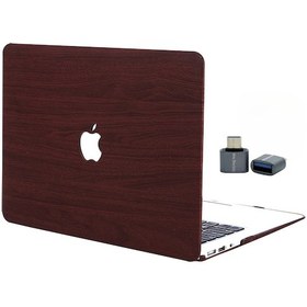 Resim Apple Uyumlu MacBook Air 13 M1 Kılıf Sert Kapak Ahşap Desen Darbe Koruyucu A2337 A2179 A1932 Kahverengi 