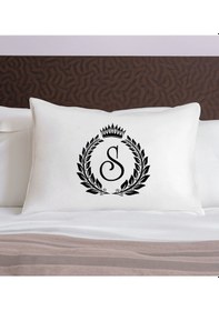 Resim Bk Gift Kişiye Özel Baş Harfli Tasarımlı Pamuklu Yastık Kılıfı-3 50x70cm , Sevgiliye , Ev si, Tasarım Ev Tekstili 