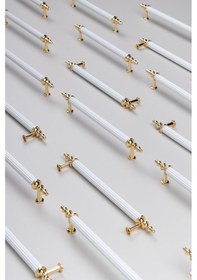 Resim Tuana Rustik Alüminyum Metal Lüks Modern Mobilya Çekmece Mutfak Dolabı Kulpu Beyaz-altın 128mm Beyaz-altın 