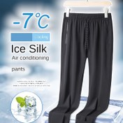Resim Erkekler için Buz İpeksi Hızlı Kuruyan Spor Pantolon - Elastik Bel ve Fermuar Cep Detayları, 7°C Soğutma Teknolojisi ile Koşu, Yürüyüş, Kamp, Spor Salonu İçin Nefes Alabilir Tasarım, Hafif Düz Kesim, Makinede Yıkanabilir, İlkbahar/Sonbahar/Yaz, Nem Emici Kumaş 