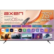 Resim Axen AX75LEDM-W02M 75" 190 Ekran Uydu Alıcılı 4K Ultra HD webOS Smart LED TV 