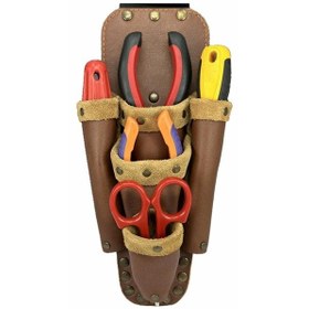 Resim Hakiki Deri Ca103 Elektrikçi Teknisyen Bel Çantası Kahve 