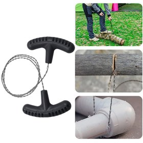 Resim 1 adet Paslanmaz Çelik El Çekme Tel Testere İpi, Çok Amaçlı Mini Cep Testeresi, Açık Hava Kampı İçin Kurtarma Ekipmanı 