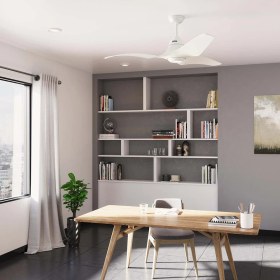 Resim HUNTER FAN Stingray Porselen Beyazı - 152 cm . Dc Motor Aydınlatmalı ve Uzaktan Kumandalı Tavan Vantilatörü 