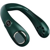 Resim Taşınabilir Boyun Fanı Elektrikli Kablosuz Fanusb Yaz Açık Için Şarj Edilebilir Sessiz Spor Hayranları 28tt4y Yeşil 