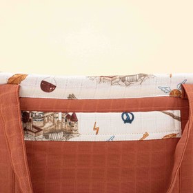 Resim Bebek Bakım Çantası - Koyu Kiremit Muslin - Harry 