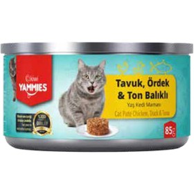 Resim Yammies Tavuk Ördek Ton Balıklı Yaş Kedi Maması 85 G 