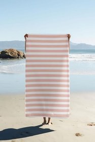 Resim Dijital Baskı Plaj Deniz Havlusu Renkli Çizgi Desenli Peştamal HVL0071 