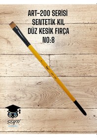 Resim Art-200 Serisi Sentetik Düz Kesik Kıl Fırça No:8 