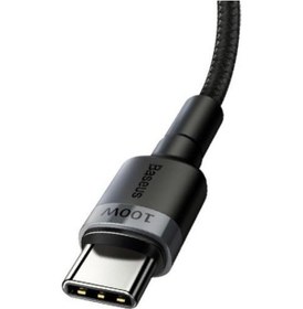 Resim Baseus Cafule 100W TypeC TypeC Şarj Data Kablo 5A 2 M Siyah Gri CA 