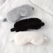 Resim 1 adet Düz Renk Peluş Yumuşak Göz Maskesi, Karartma Rahat Nefes Alabilir Göz Bandı, Seyahat Havacılık Dinlenme, Gece Vardiyası, Şekerleme için 