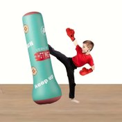 Resim Şişirilebilir Boks Vuruş Hedefi - Karate ve Taekwondo Eğitimi için Sallanma Tasarımı, Karma Renkler, Dayanıklı PVC Malzeme, Şişirilebilir Eğitim Ekipmanı | Dinamik Vuruş Hedefi | Parlak Bitirme Kumaş 